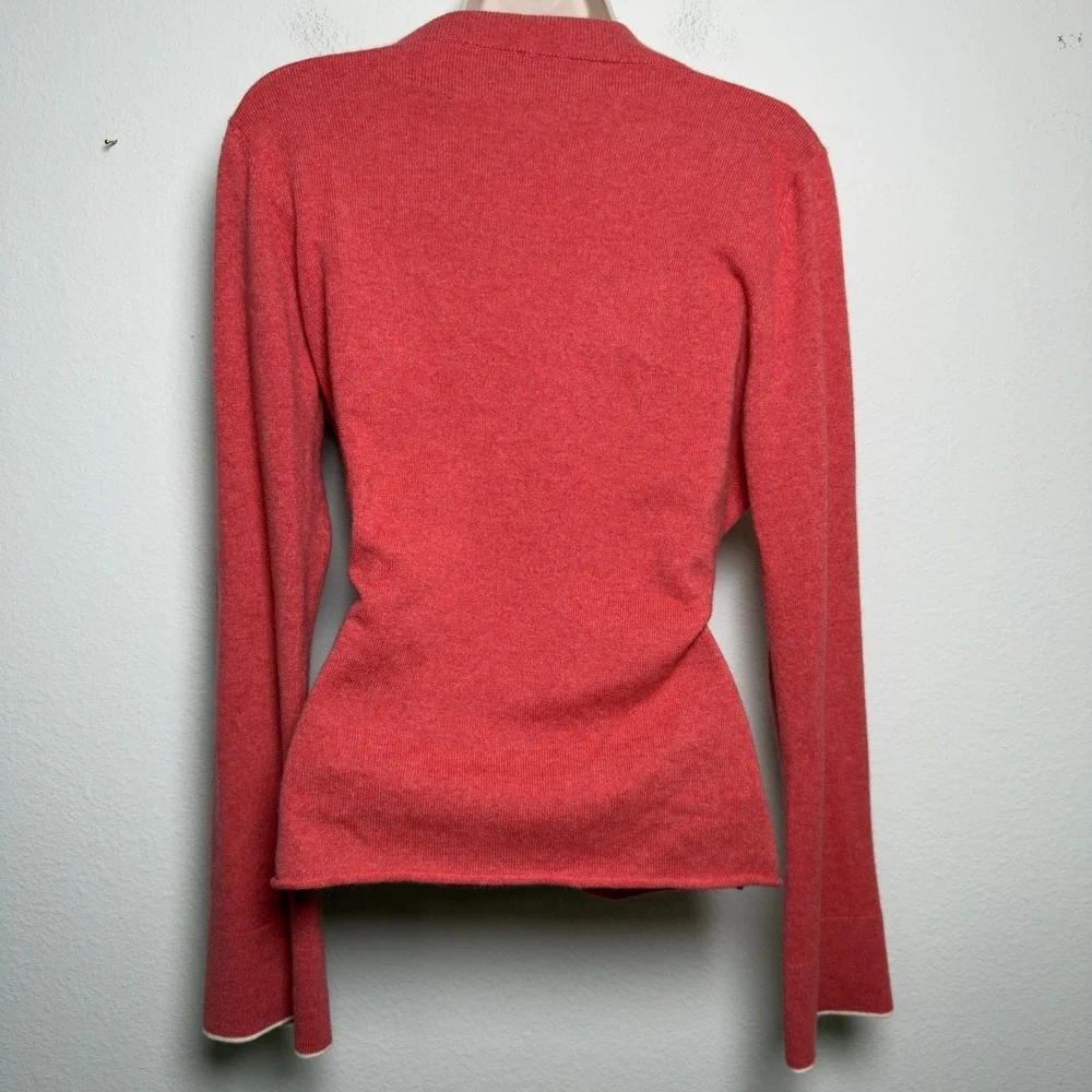 Brunello Cucinelli Women 100% Cashmere Cardigan‎ Sweater Medium Red Bell Sleeve